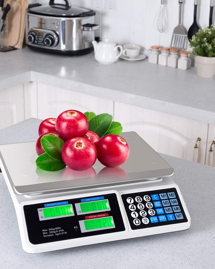 Giantex 66 lbs Digital Food Scale, Commercial LCD Digital Scale w/ Computing Price, Stainless Steel Electronic Scale - Giantexus