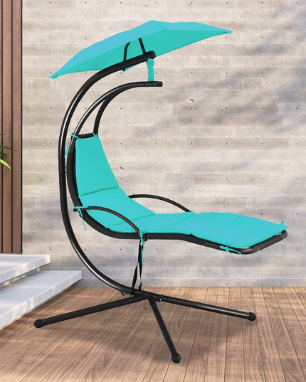 Giantex Hanging Arc Chaise Hammock for Patio Poolside Backyard Garden Porch
