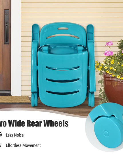 Patio Chaise Lounge Recliner on Wheels - Giantex