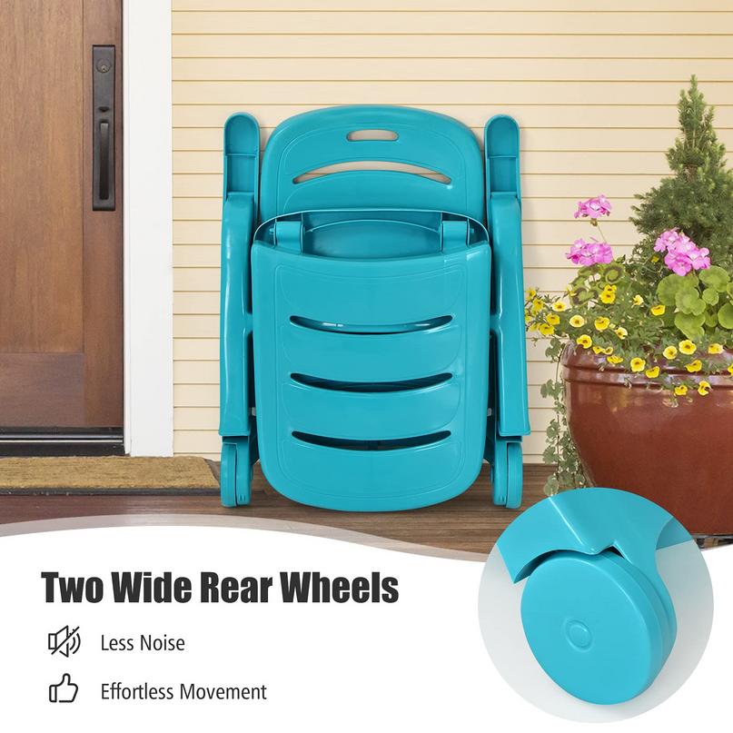 Patio Chaise Lounge Recliner on Wheels - Giantex