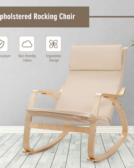 Giantex Stable Wooden Frame Relaxing Modern Leisure Armchair Suitable for Living Room, Bedroom, Balcony, Nursery Room