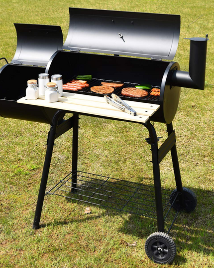 Giantex BBQ Grill Charcoal Barbecue Grill Outdoor Pit Patio Backyard Home Meat Cooker Smoker with Offset Smoker