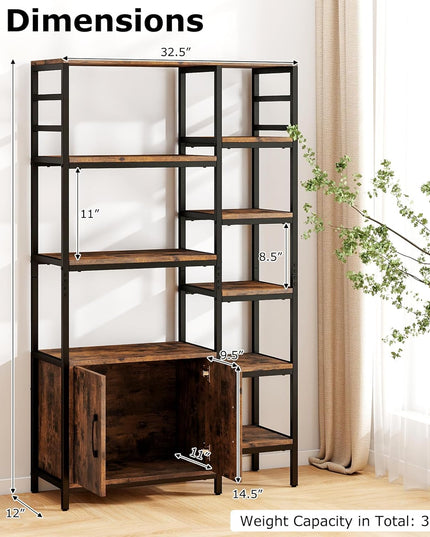 Giantex Double Wide 8 Tier Bookshelf for Living Room