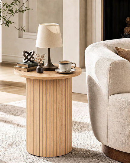GIANTEX 22.5" Wooden Round Side Table (1/2)