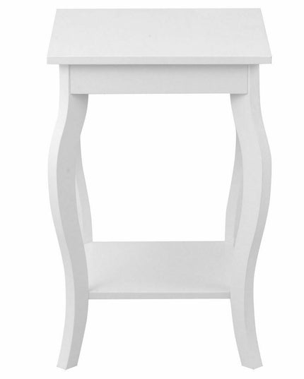 16" End Table W/Storage & Shelf Curved Legs Home Furniture for Living Room