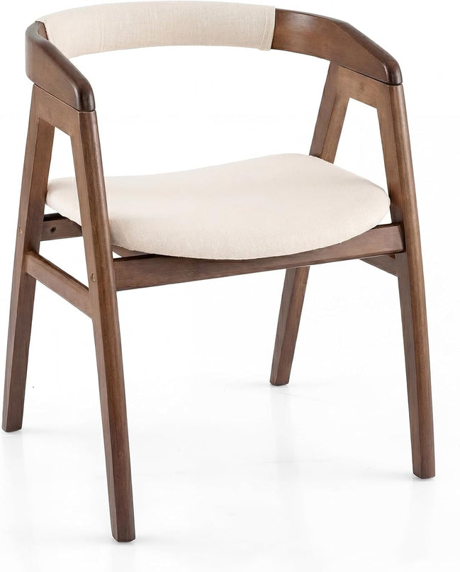 Giantex Fauteuil d'appoint moderne du milieu du siècle, en tissu, bambou