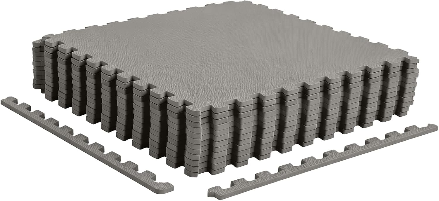 Giantex 0.5" Thick Non-Slip EVA Foam Floor Tiles with Borders