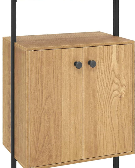 Giantex 38" Tall Industrial Wall Mount Bookshelf with Storage Cabinet (1/2)