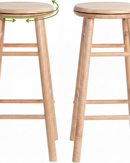 GIANTEX 24 Inch/29 Inch Round Swivel Bar Stools Set of 2/4