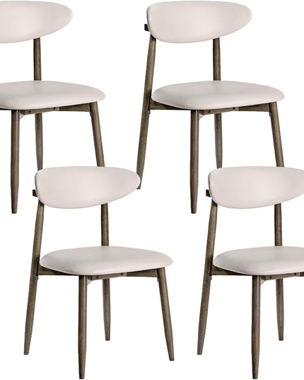 Giantex Wooden Dining Chairs Set of 2/4 with Faux Leather Covered Seat