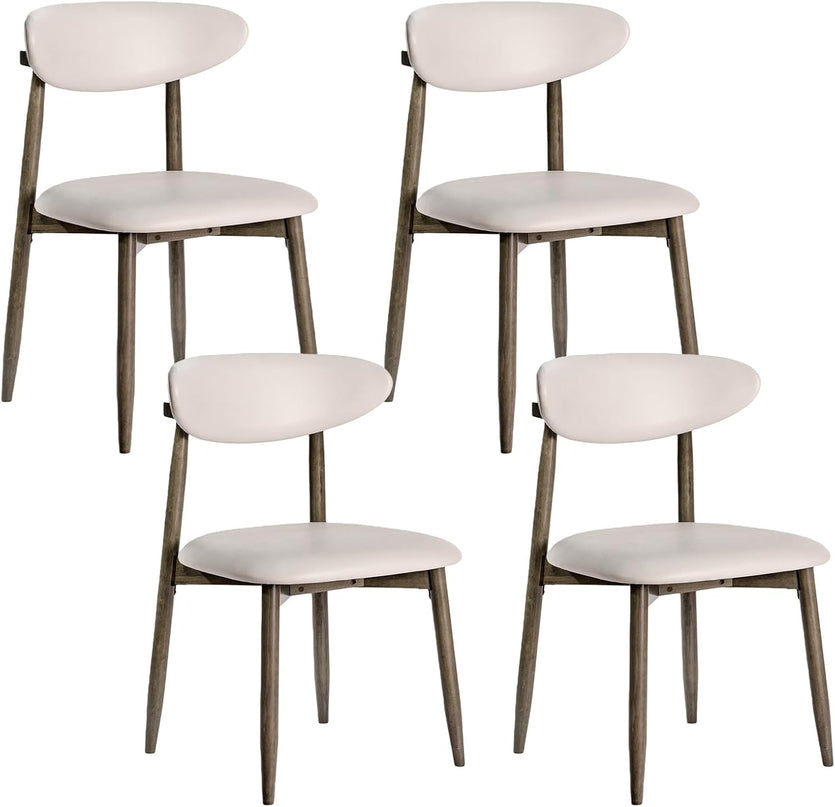 Giantex Wooden Dining Chairs Set of 2/4 with Faux Leather Covered Seat