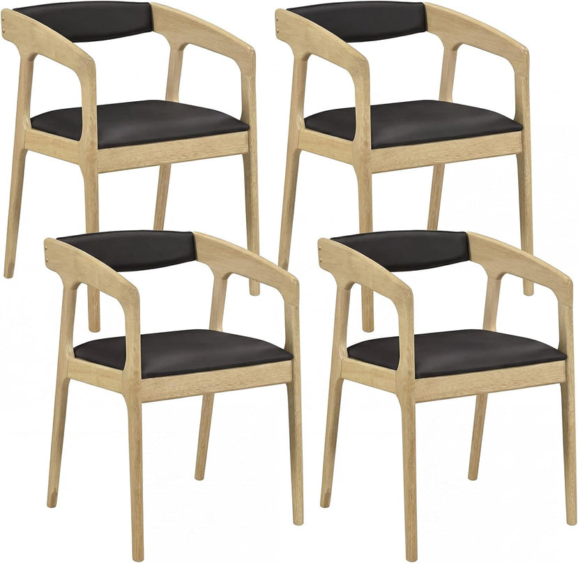 Giantex Modern Accent Chair - PU Leather Upholstered Armchairs w/Cozy Backrest & Padded Seat Cushion