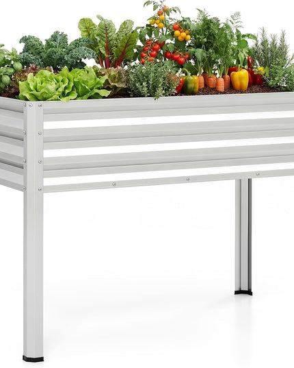 Giantex Raised Garden Bed with Legs | 44" x 22" x 32" Metal Large Elevated Planter Box (1/2)