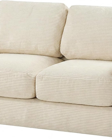 Giantex 2-Seater Floor Couch | Loveseat Foam Sofa with Removable Corduroy Cover