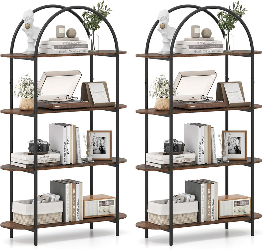 Étagère arqueée moderne à 4 niveaux Giantex avec cadre métallique robuste