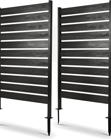 Giantex 37"W x 61"H Outdoor Privacy Fence Screen with Ground Stakes & Base Feet (1/2)