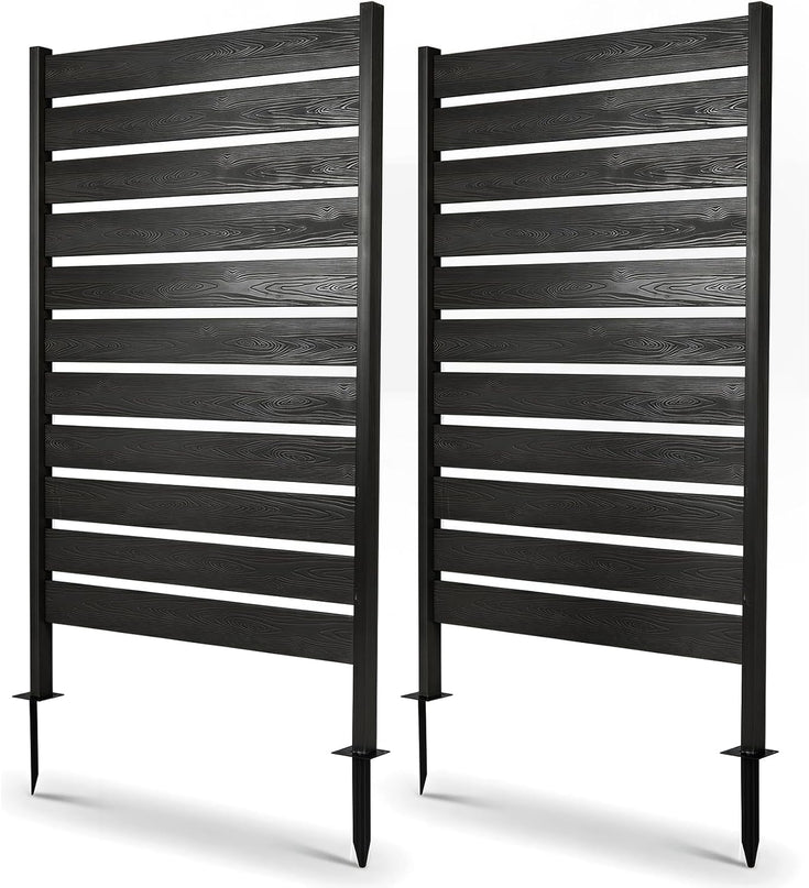Giantex 37"W x 61"H Outdoor Privacy Fence Screen with Ground Stakes & Base Feet (1/2)