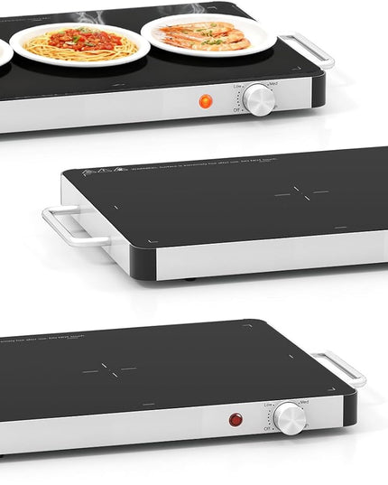 Giantex Electric Warming Tray 40 x 30 cm - Tempered Glass Buffet Server & Food Warmer