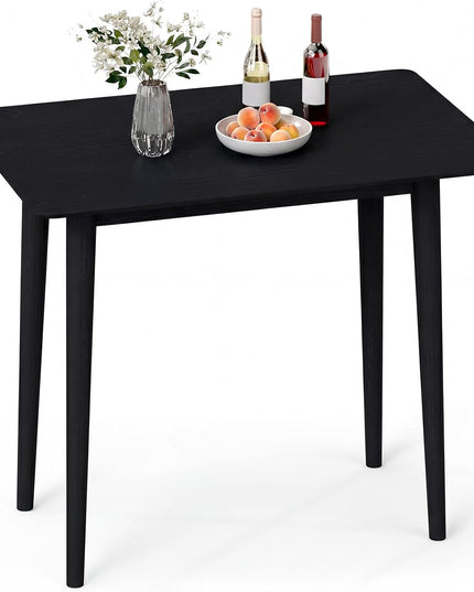 Giantex 34" Rectangular Dinner Table with Solid Rubber Wood Frame