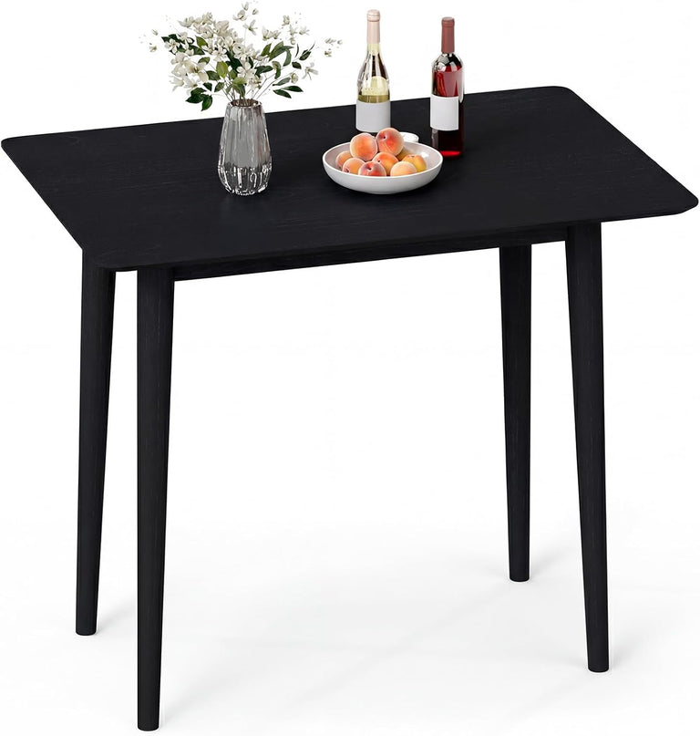Table à manger rectangulaire Giantex 34" avec cadre en bois d'hévéa massif