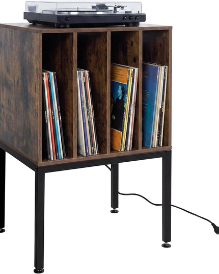 Giantex Record Player Stand with 4 Cabinet Up to 150 Albums