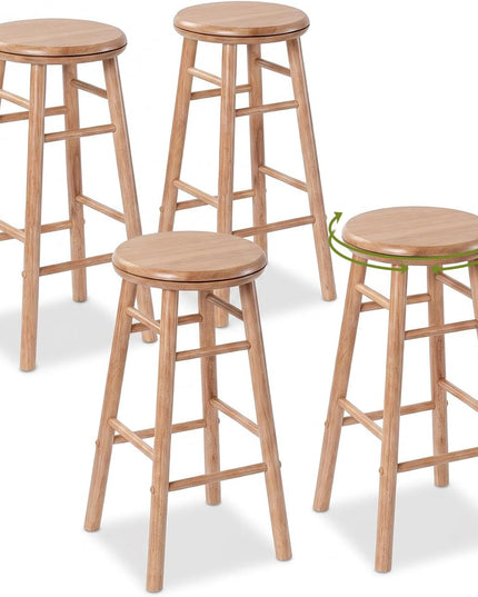 GIANTEX 24 Inch/29 Inch Round Swivel Bar Stools Set of 2/4