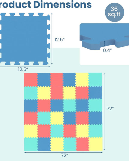 Giantex 0.4" Thick Non-Slip Interlocking Exercise Mat with Borders