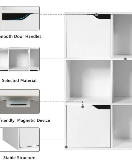 Giantex 9-Cube Storage Organizer, Storage Cabinet with 4 Open Cubes and 5 Cabinets