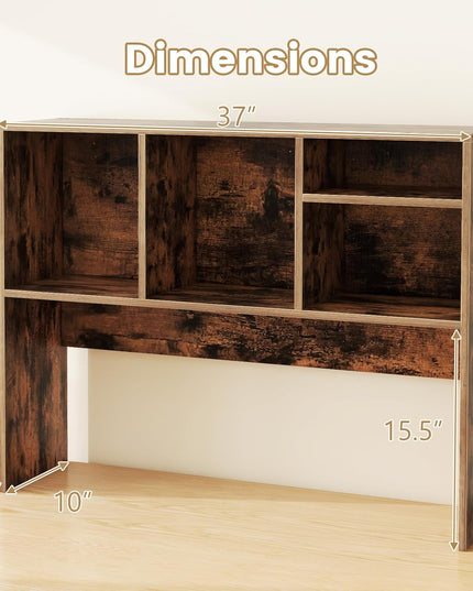 Giantex Desktop Bookshelf, Countertop Storage Hutch with 4 Shelves for Computer Desk, Dressing Tabletop Display Rack