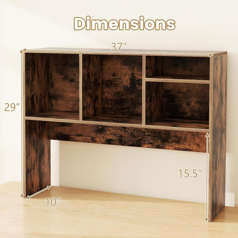 Giantex Desktop Bookshelf, Countertop Storage Hutch with 4 Shelves for Computer Desk, Dressing Tabletop Display Rack