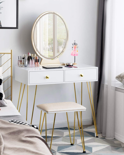 CHARMAID | Vanity Set with Lighted Mirror - Giantexus