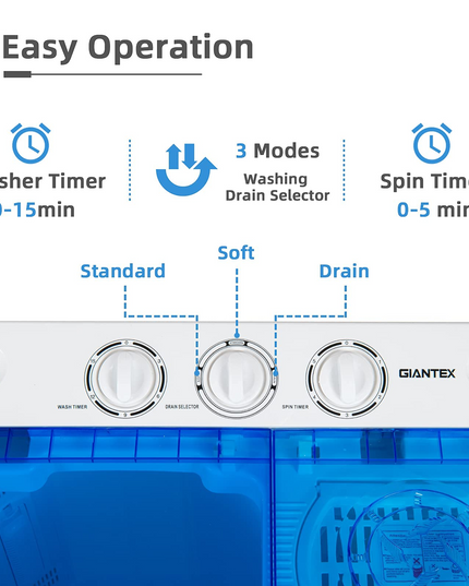 Dorm Apartment Semi-Automatic Twin Tub Mini Washer