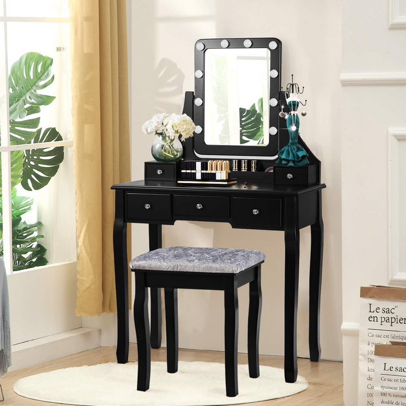 CHARMAID | LED Vanity Set with 10 Dimming Light Bulbs - Giantexus