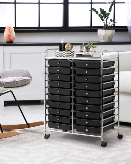 Giantex Storage Drawer Carts, 20-Drawer Organizer, Utility Cart on Wheels