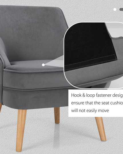 Giantex Mid Century Single Sofa Chair w/Rubber Wood Legs