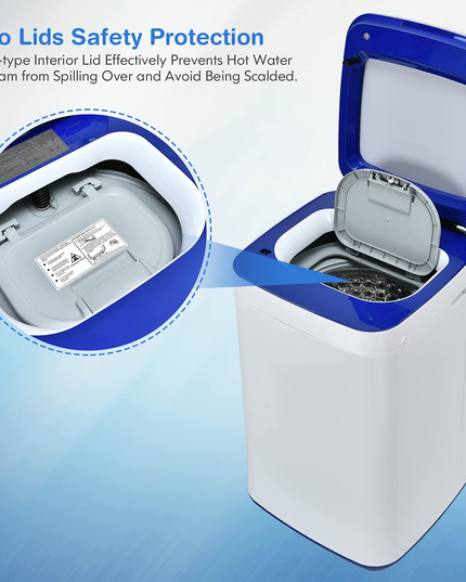 Full Automatic Washing Machine, 2 In 1 Laundry Washer for Apartment