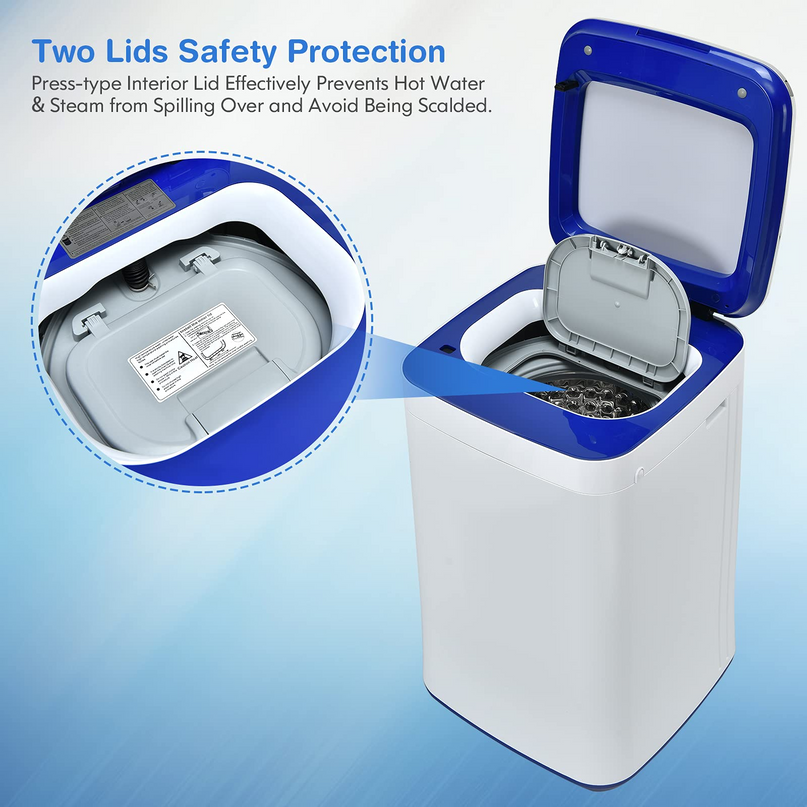 Full Automatic Washing Machine, 2 In 1 Laundry Washer for Apartment