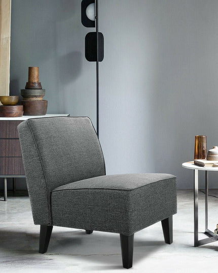 Thick Armless Accent Chair, Fabric Upholstered Slipper Chair - Giantexus