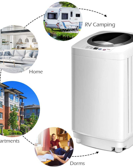 Portable 8 lbs Load Capacity Compact Full-Automatic Laundry
