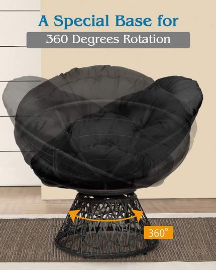 Giantex Rattan Round Papasan Chair