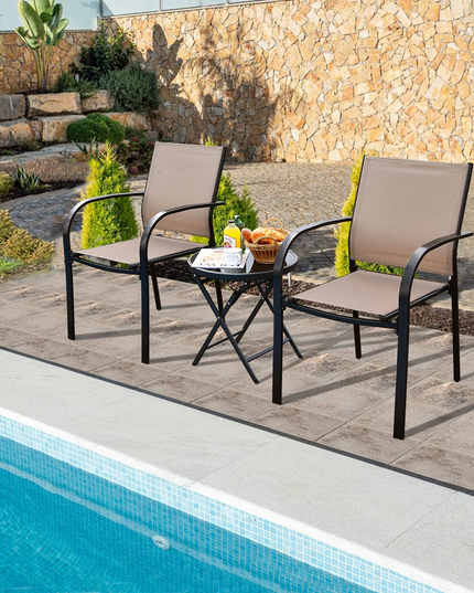 Comfortable 2 Pack Bistro Chairs for Porch Garden Backyard Poolside