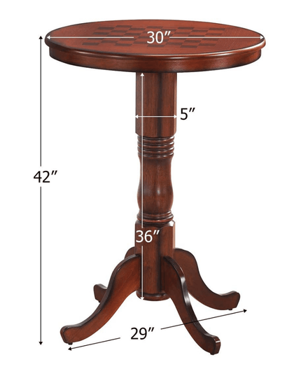 Table 42" Wooden Round Pub Pedestal Side Table - Giantexus