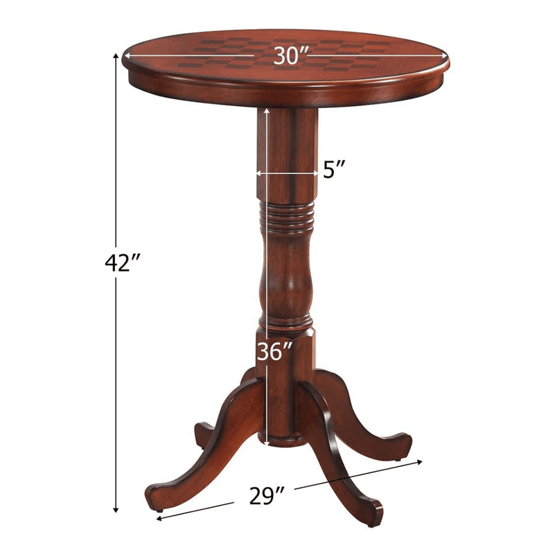 Table 42" Wooden Round Pub Pedestal Side Table - Giantexus