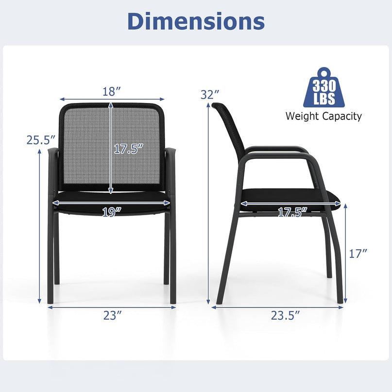 Giantex Office Guest Chair, Waiting Room Chairs with Mesh Back