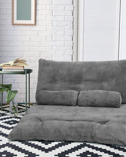 Adjustable Floor Sofa Couch with 2 Pillows, Multi-Functional 6-Position Foldable Lazy Sofa Sleeper Bed - Giantexus