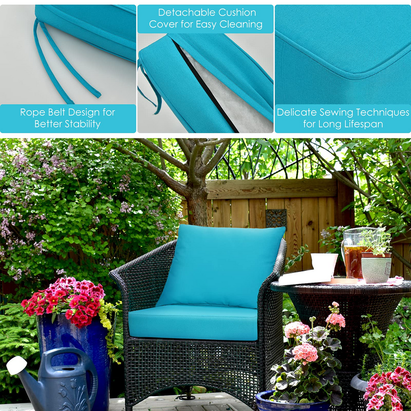 Giantex Patio Cushion Set with Pillow, Deep Seat and Back Cushion