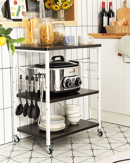 Giantex Kitchen Baker's Rack 3-Tier Microwave Cart on Wheels