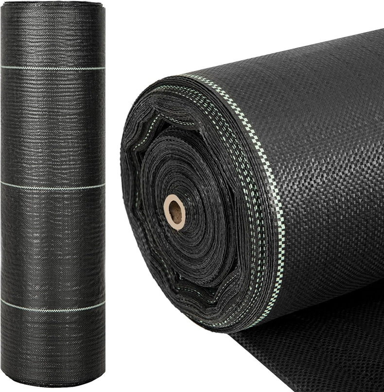 Giantex 6.5x330 FT Weed Barrier Landscape Fabric, 3.2OZ Heavy-Duty Permeable Woven PP Ground Cover