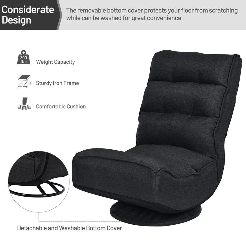 360 Degree Swivel Floor Chair, Lazy Sofa Lounge Chair - Giantexus