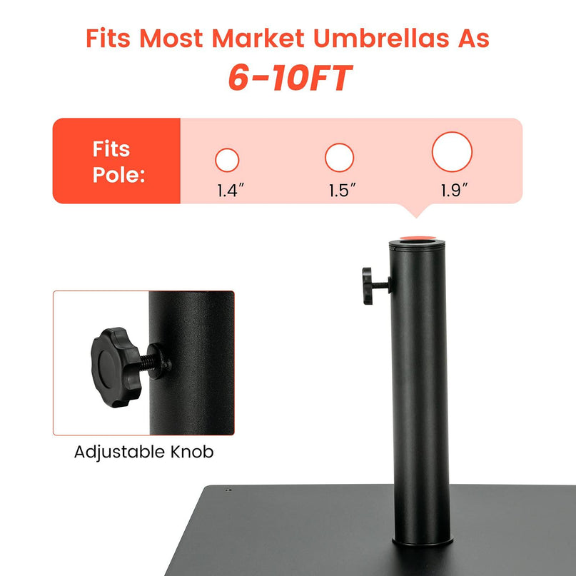 Giantex Square Umbrella Base, Steel Heavy Duty Patio Market Umbrella Stand (20/25 Inch) - Giantexus